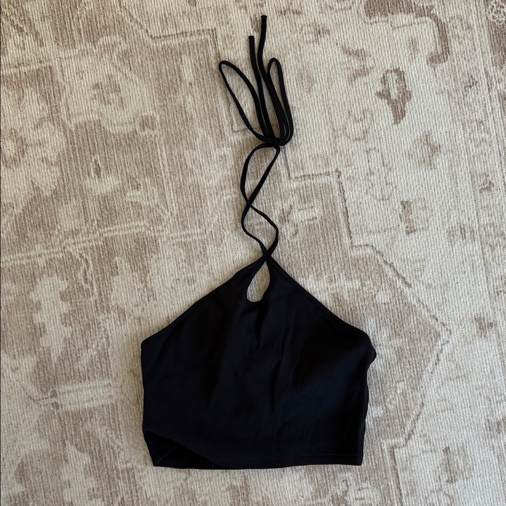 Zara Black Halter Crop Top